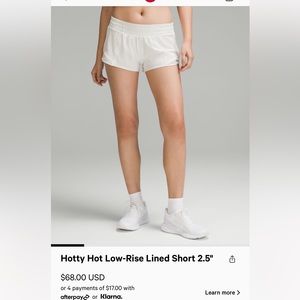 lululemon hotty hot shorts 2.5 inseam
